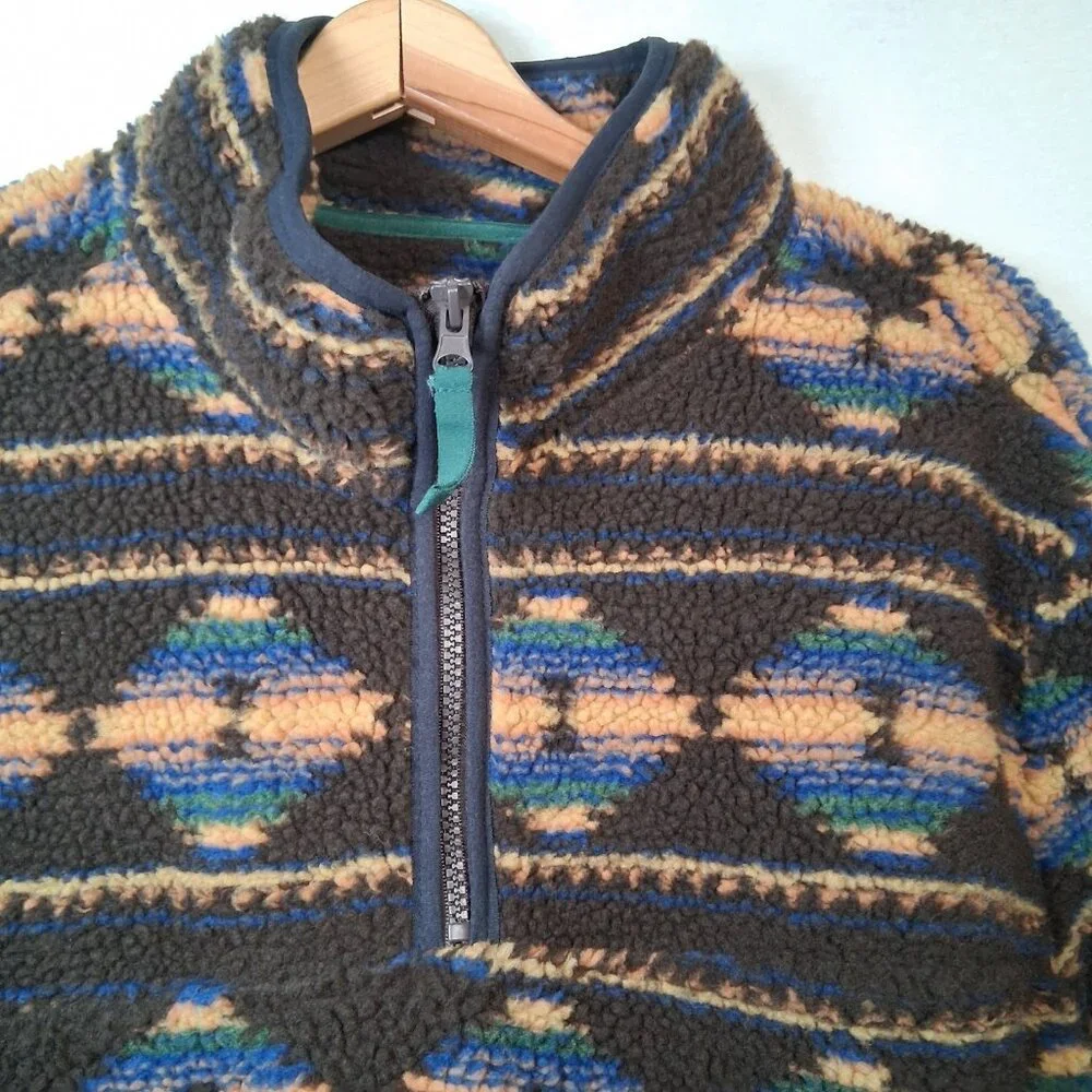 Vintage Horizon Bass Creek Outfitters Fleece Jacket L Pullover Southwest Aztec - Picture 4 of 15